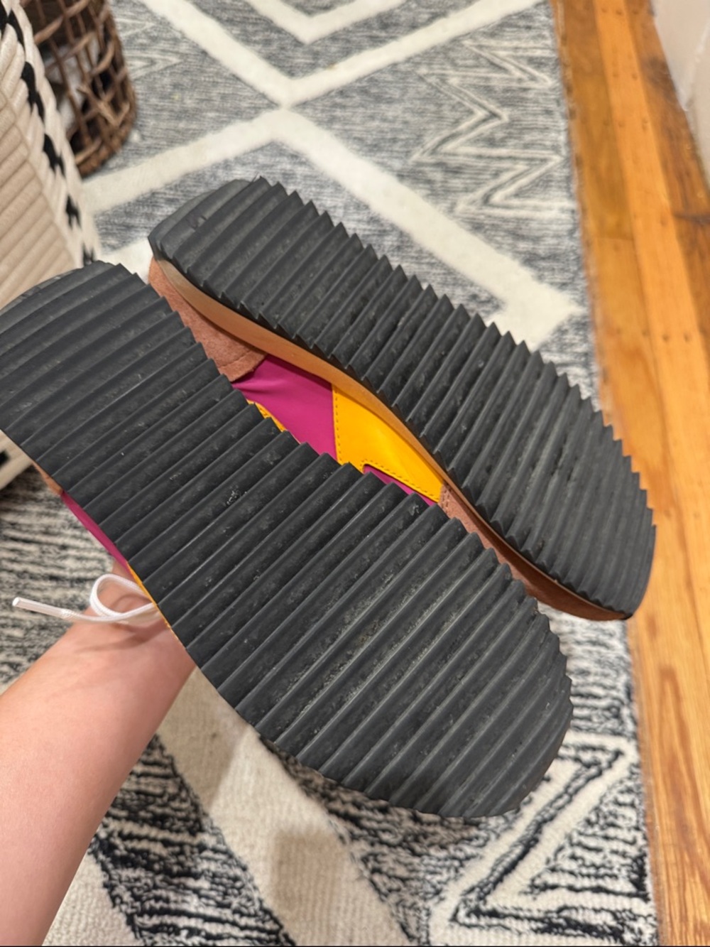 rag & bone Magenta and Brown Runner Sneakers with Yellow Accent - Picture 8 of 11